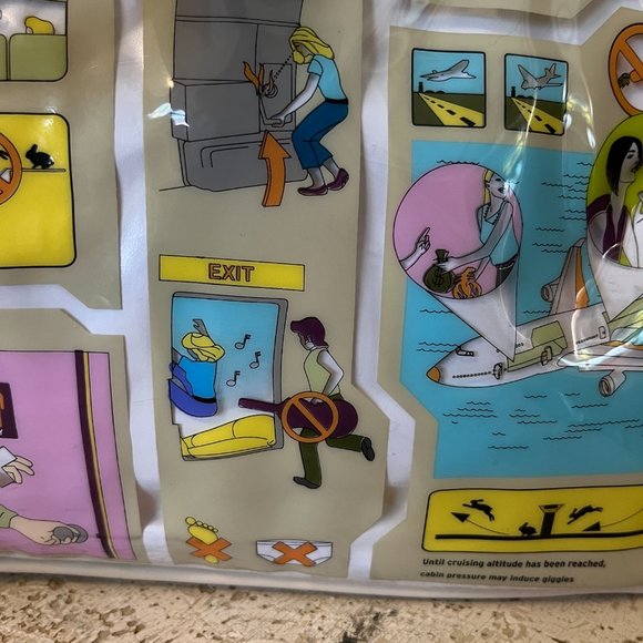 Vinyl Funny Comic Travel Bag Carry on ! Some Flaws but GUC ! MoMA Art - Picture 11 of 16